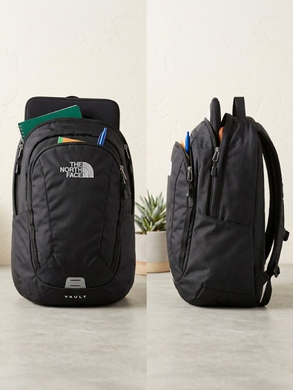 The North Face Vault Backpack - Black | Laptop Daypack Travel School Ruck NEW
